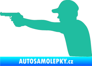 Samolepka Střelec silueta 001 levá tyrkysová