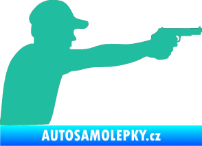 Samolepka Střelec silueta 001 pravá tyrkysová