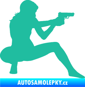 Samolepka Střelkyně 003 pravá tyrkysová