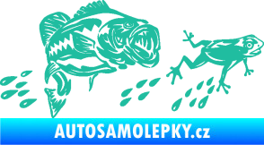 Samolepka Sumec 005 levá se žábou tyrkysová