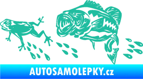 Samolepka Sumec 005 pravá se žábou tyrkysová