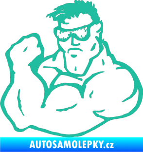 Samolepka Svalovec levá tyrkysová