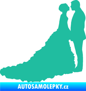 Samolepka Svatba 002 pravá tyrkysová