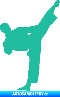 Samolepka Taekwondo 002 pravá tyrkysová