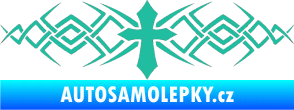Samolepka Tetování 080 kříž tyrkysová