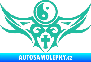 Samolepka Tetování 115 Jin a jang tyrkysová