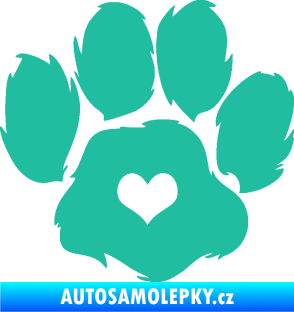 Samolepka Tlapka 006 pravá tyrkysová