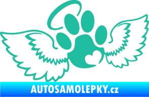 Samolepka Tlapka 010 andělíček levá tyrkysová