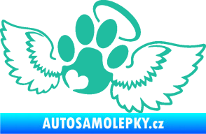 Samolepka Tlapka 010 andělíček pravá tyrkysová