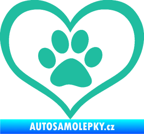 Samolepka Tlapky love 002 tyrkysová