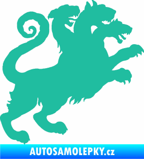 Samolepka Trojhlavý pes kerberos 002 pravá tyrkysová