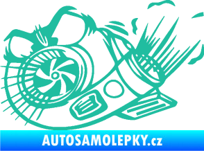 Samolepka Turbo 003 levá angry tyrkysová
