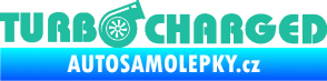 Samolepka Turbo charged nápis tyrkysová