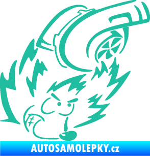 Samolepka Turbo ježek pravá tyrkysová
