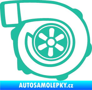 Samolepka Turbo silueta 001  pravá tyrkysová