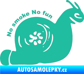Samolepka Turbo šnek 005 no smoke no fun pravá tyrkysová