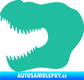 Samolepka Tyrannosaurus Rex lebka 001 levá tyrkysová