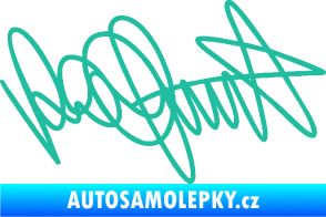 Samolepka Valentino Rossi podpis tyrkysová