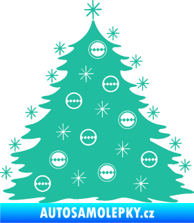 Samolepka Vánoční stromeček 001 tyrkysová