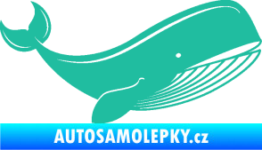 Samolepka Velryba 001 pravá tyrkysová