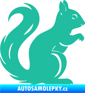 Samolepka Veverka 004 pravá tyrkysová