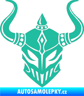 Samolepka Vikingská helma tyrkysová