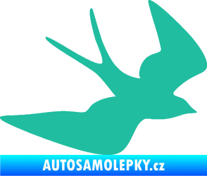 Samolepka Vlaštovka 001 pravá tyrkysová