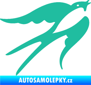 Samolepka Vlaštovka 003 pravá tyrkysová