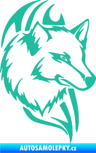 Samolepka Vlk 013 pravá tyrkysová