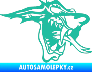 Samolepka Vlk pravá tyrkysová