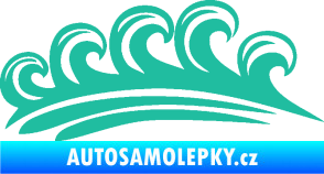 Samolepka Vlny 001 pravá moře tyrkysová