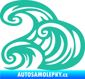 Samolepka Vlny 004 levá moře tyrkysová