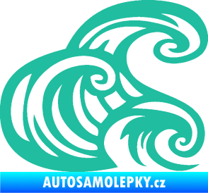 Samolepka Vlny 004 pravá moře tyrkysová