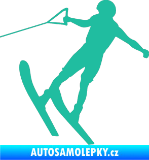 Samolepka Vodní lyže 001 levá tyrkysová