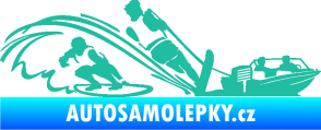 Samolepka Vodní lyžování a surf pravá tyrkysová