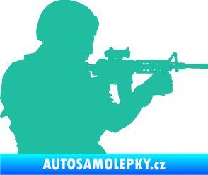 Samolepka Voják 005 pravá tyrkysová