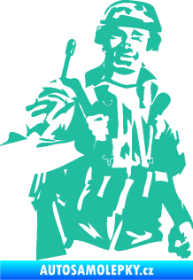 Samolepka Voják 014 pravá tyrkysová