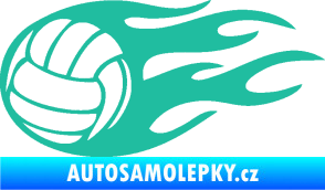 Samolepka Volejbalový míč 002 levá tyrkysová