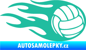 Samolepka Volejbalový míč 002 pravá tyrkysová