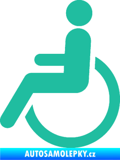 Samolepka Vozíčkář 002 invalida - levá tyrkysová