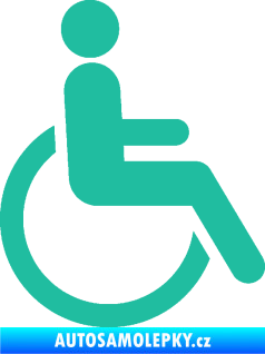 Samolepka Vozíčkář 002 invalida - pravá tyrkysová