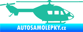 Samolepka Vrtulník 001 pravá helikoptéra tyrkysová