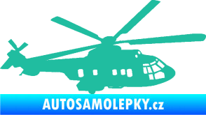 Samolepka Vrtulník 003 pravá helikoptéra tyrkysová
