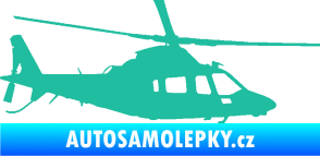 Samolepka Vrtulník 004 pravá helikoptéra tyrkysová
