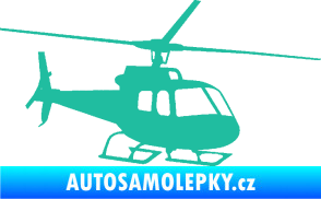 Samolepka Vrtulník 008 pravá helikoptéra tyrkysová