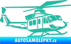 Samolepka Vrtulník 010 pravá helikoptéra tyrkysová