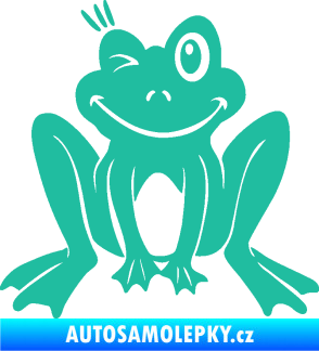 Samolepka Žába 010 levá mrkající tyrkysová