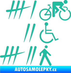 Samolepka Zářezy 001 pravá tyrkysová