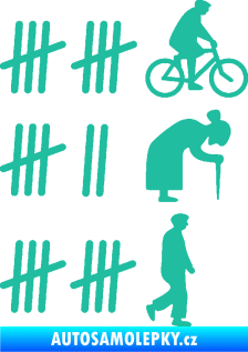 Samolepka Zářezy 002 pravá tyrkysová