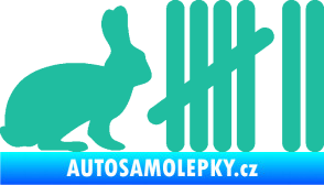 Samolepka Zářezy 003 zajíc tyrkysová